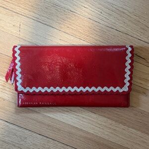 Loeffler Randall Scarlet Red Wallet with White Trim